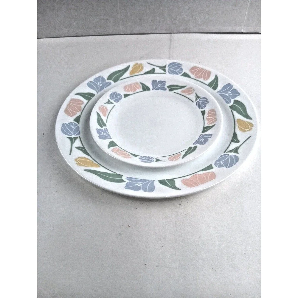 Corelle Vintage Friendship Pattern Dinner Plate & Salad Plate Set Butterfly Gold